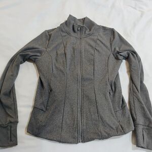 Women's Gray Slim Zip-Front Bomber Jacket